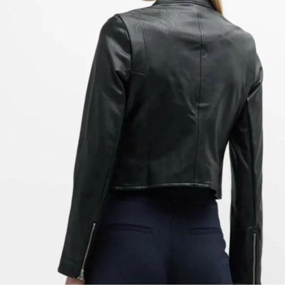 SPANX Black Faux Leather Moto Jacket - Picture 4 of 5